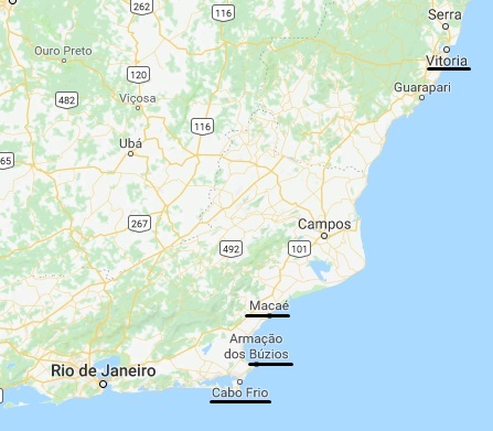 Map Rio to Vitoria
